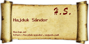 Hajduk Sándor névjegykártya