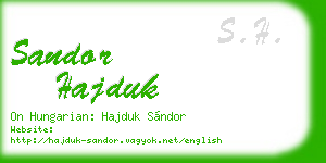 sandor hajduk business card